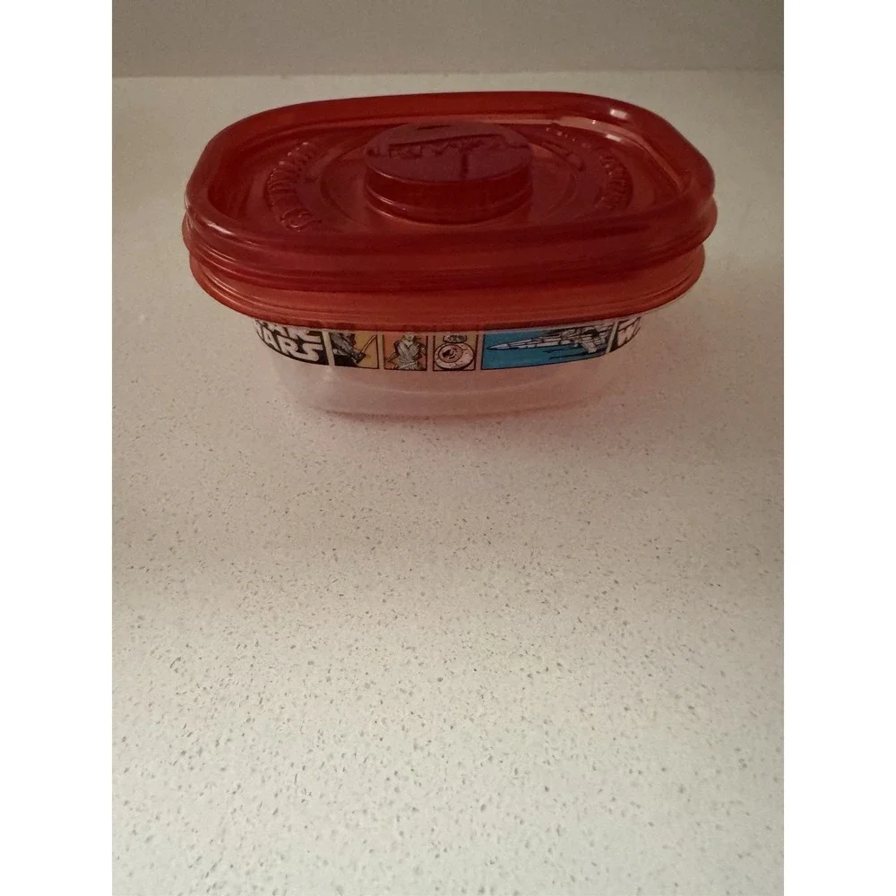 Star Wars Glad Gladware Plastic Containers Red Lid Snack Small Rectangle New